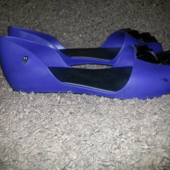 MELISSA-Fresh Bloom-D'Orsay Style Open Flats-Studded-Violet-Size 40-Excellent - Picture 4 of 7